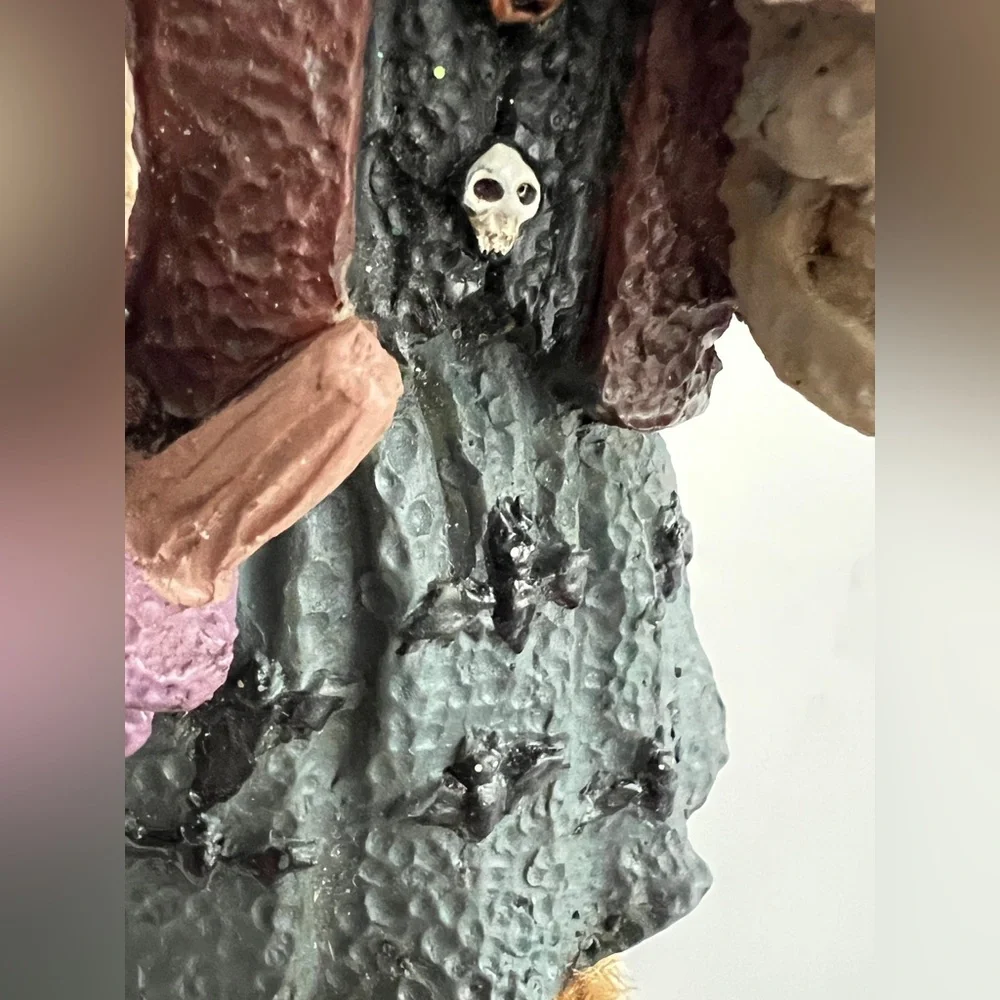Vintage Halloween Decoration Witch Figurine ornament with hanging legs. 9.25×4